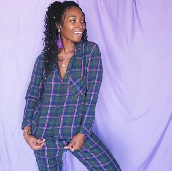 Victoria's Secret plaid pajama top size M - Picture 1 of 7